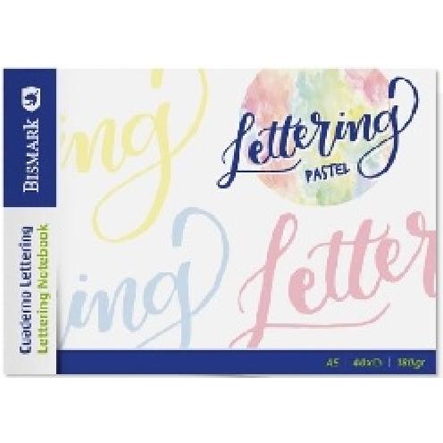 Bismark . Conjunto de lettering con cuaderno y rotuladores colores pastel de doble punta