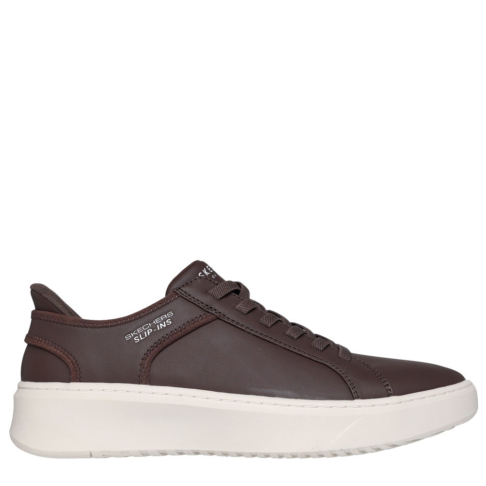 Cómoda  COURT BREAK - DOUBLE VENTED marrón: zapatillas veganas SKECHERS con plantilla Air Coled Memory Foam, suela de goma flexible y sin rozaduras. ¡Cómpralas ahora! Altura Tacón bajo (1-3 cm) Referencia