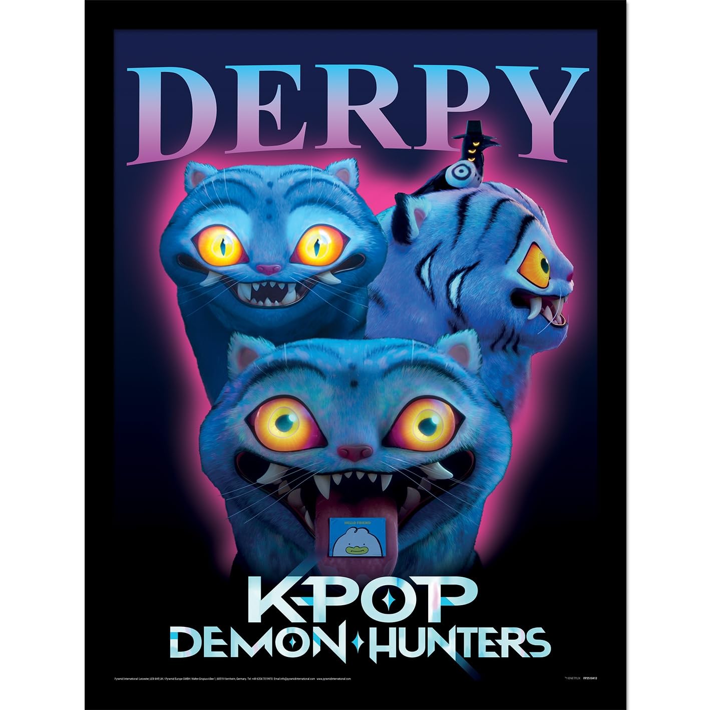 kpop demon hunters - póster en marco saja boys (siluetas) 30 x 40 cm