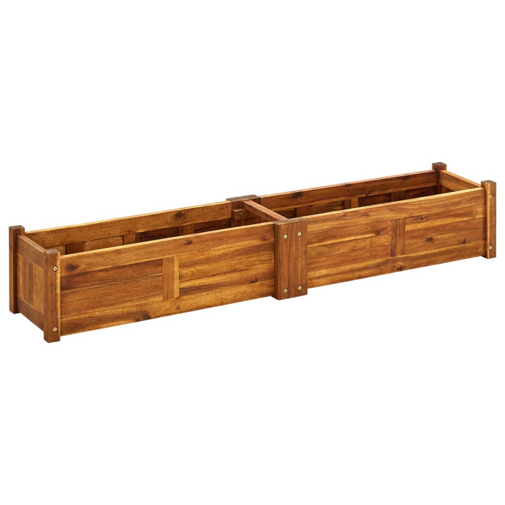 vidaXL Arriate de madera de acacia dimensiones 50 x 25 x 25 cm, 100 x 30 x 25 cm, 150 x 30 x 25 cm y mas