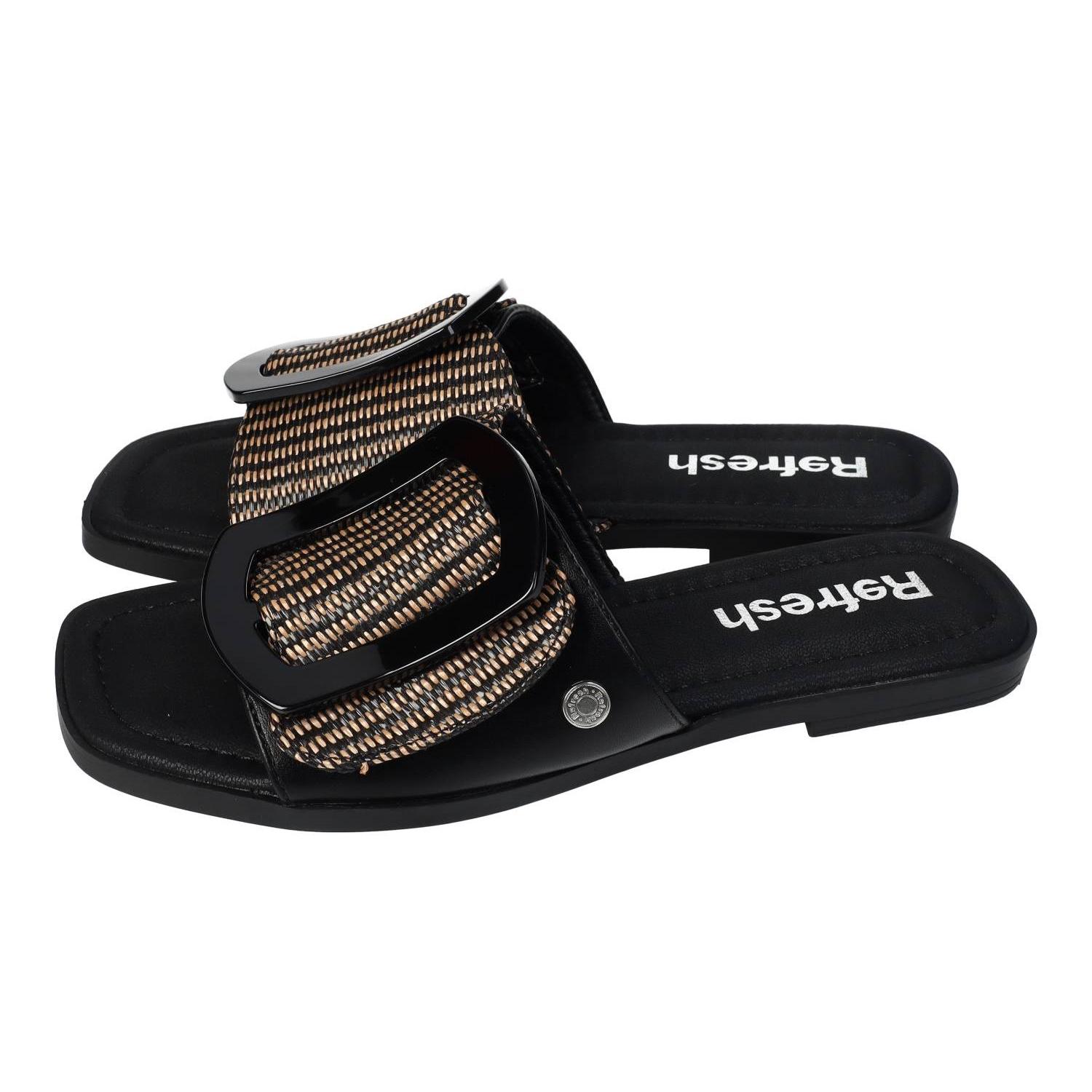 Sandalias marca REFRESH para mujer en color negro. Sandalias Negras Planas Mujer Refresh