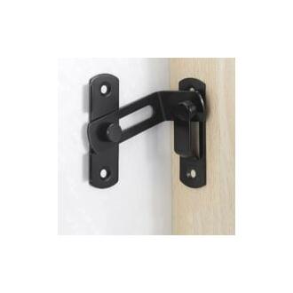 CA Hebillas de cerradura de puerta en ángulo recto de 90 grados, grandes, negras, con pernos de bloqueo curvos y palancas de bloqueo deslizantes para puertas y ventanas.