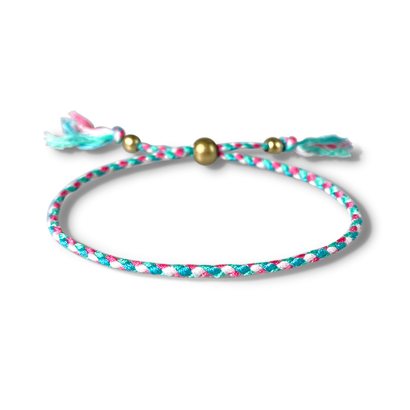 Pulseras azules de borlas coloridas para Mujer, pulseras étnicas tibetanas para hombre, tobilleras con cuentos. El producto contiene 12 pulseras.