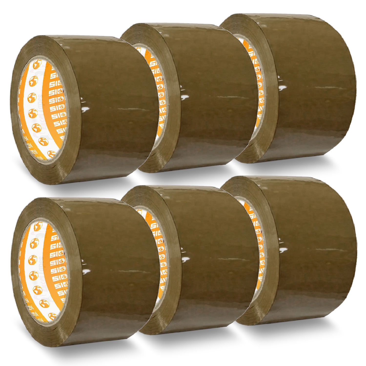 Cinta Embalar, Cinta Adhesiva Marrón, Precinto Embalar, Cinta de Embalar Cajas Mudanza y de Envío, Cinta Embalaje Marron Ancha 36 mm x 66 m - SIDI (6 uds)