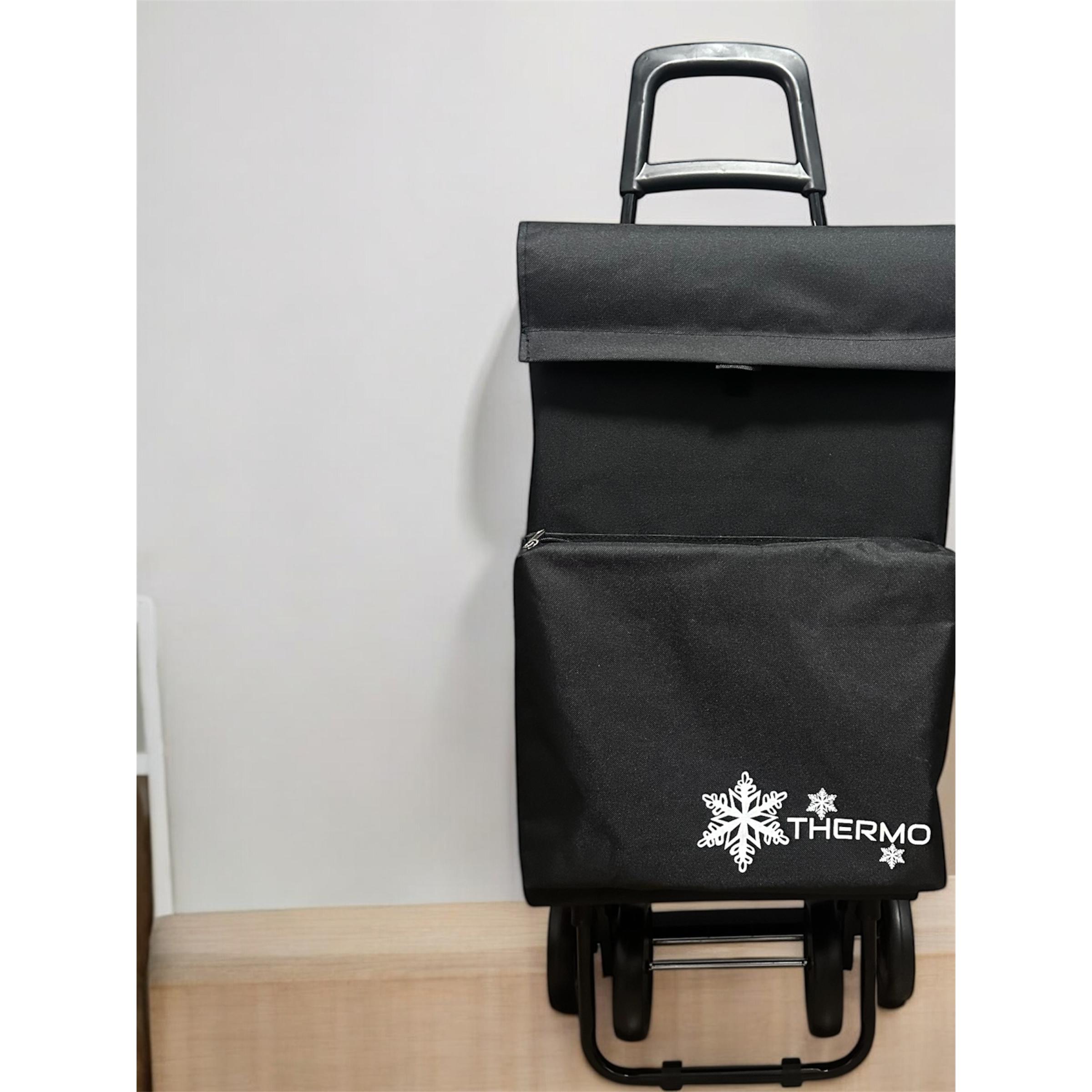 Carro Carrito de Compra Plegable [Carro Carrito] Ligero Bolsa Termo 90x30x39cm , Resistente, Plegable, con 4 Ruedas Resistentes, para la Compra de Alimentos, Capacidad de Carga 40 Litros