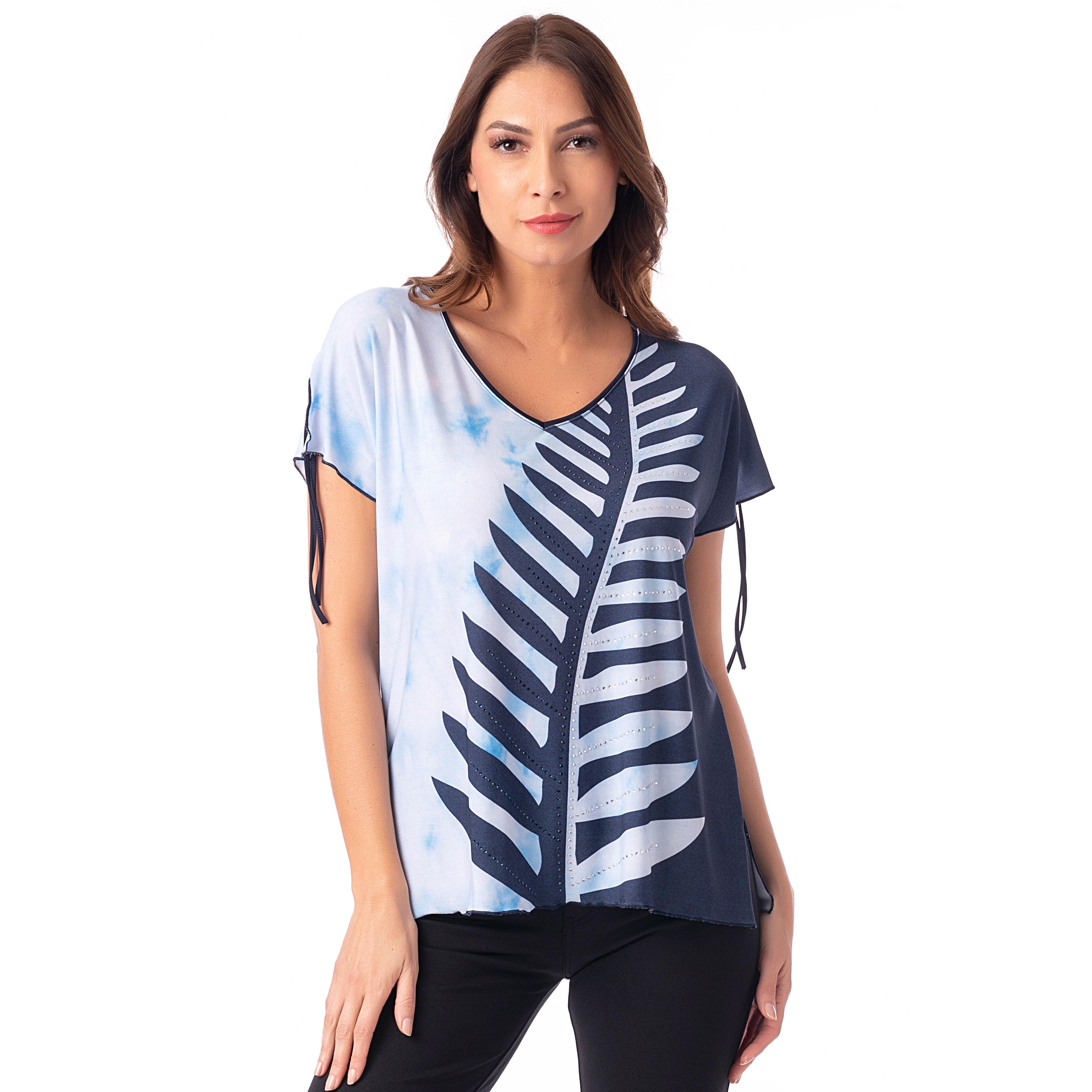 Camiseta Verano Manga Corta con Pedrería – Masquenada – Tejido Alta Calidad