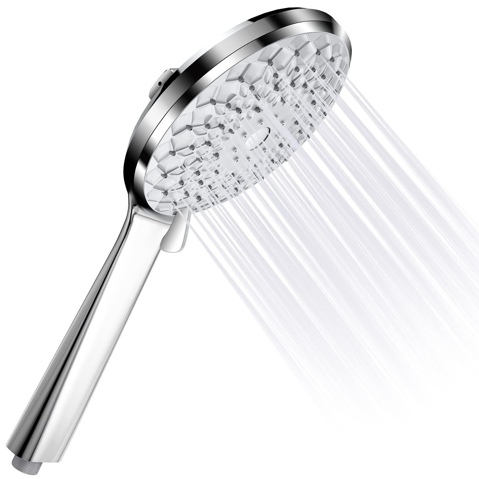 Cabezal de Ducha Ahorro de Agua con 6 Tipos de Chorro - Limpieza de Bañera, Ladrillos y Mascotas - Ducha de Mano Universal (sin Manguera)