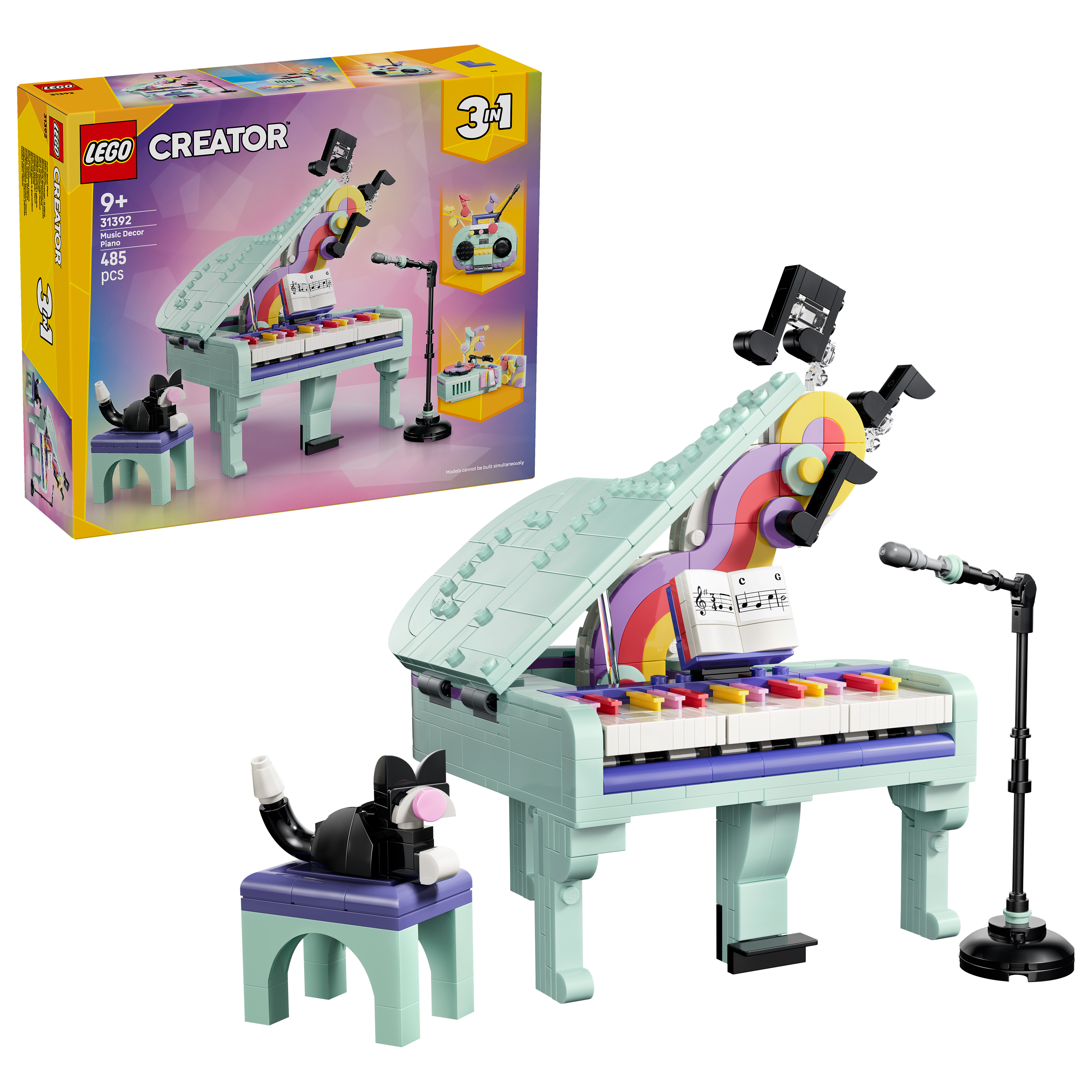 LEGO® 31392 Creator 3en1 Piano Musical Decorativo con Gato de Juguete