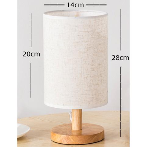Lampara de mesa de madera color blanco y beige Don Feliz