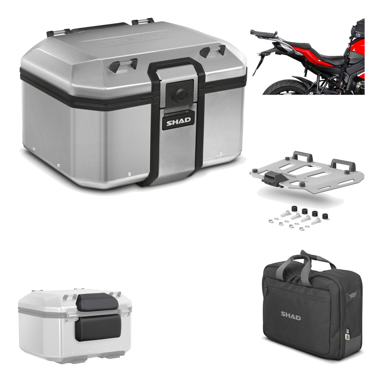 Baul Trasero + Herraje Montaje + Parrilla + Accesorios Tr48 Terra KIT-188714