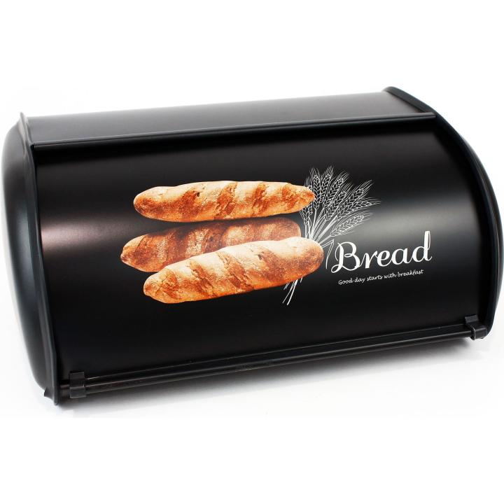 Privilege - Panera Metal Moderna 34.5x23x14.5cm - Duradera y Estilizada - Conserva tu Pan Fresco - Diseño Elegante - Color Negro | AmyStyle