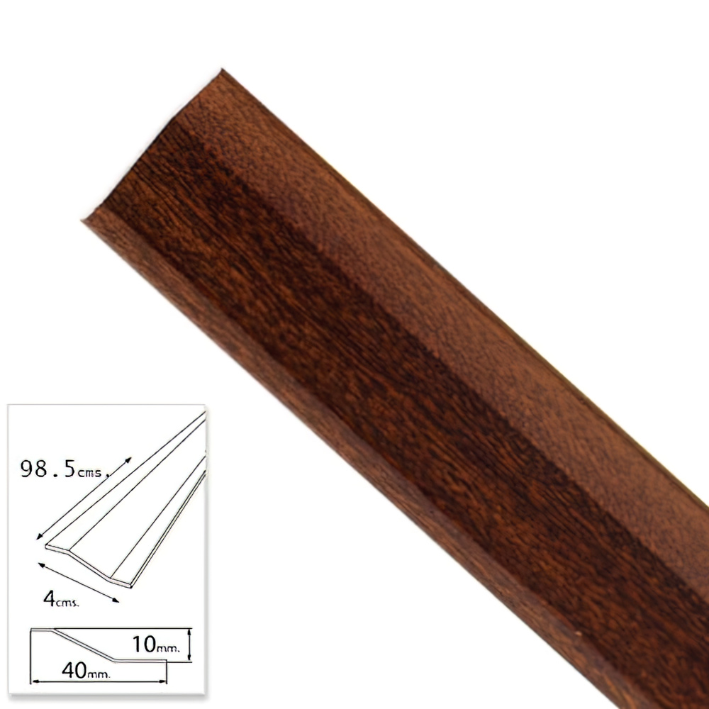 WOLFPACK Tapajuntas Adhesivo Metálico Acabado Sapelli (98,5 cm x 40 mm) | Perfil Cubrejuntas de Transición para Suelos de Cerámica y Parqué sin Taladrar | Pletina Embellecedora Protectora de Grosor 1,6 mm