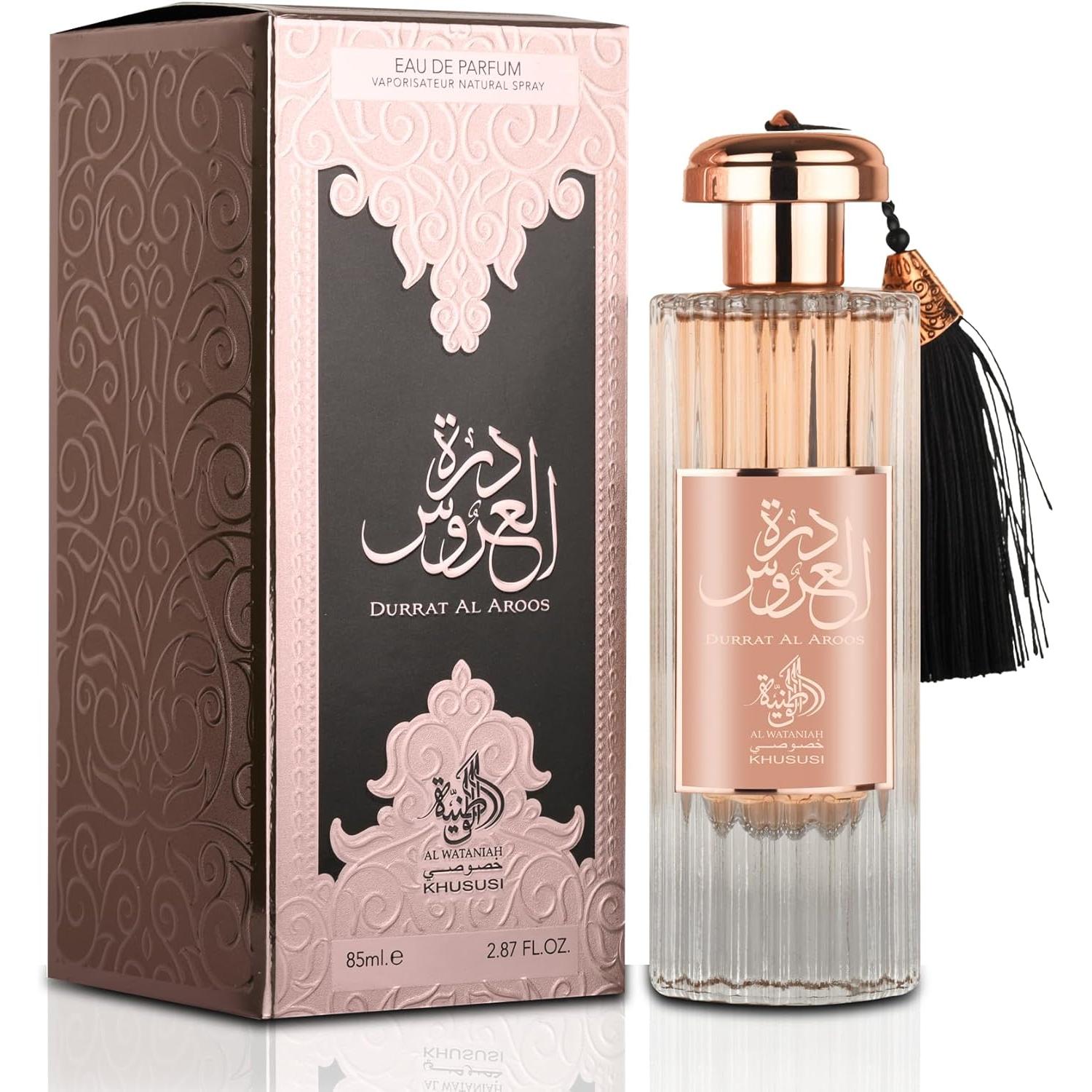Al Wataniah Durrat Al Aroos - Perfume Floral y Afrutado de 85ml - Aroma Delicado y Elegante - Ideal para Uso Diario y Ocasiones Especiales