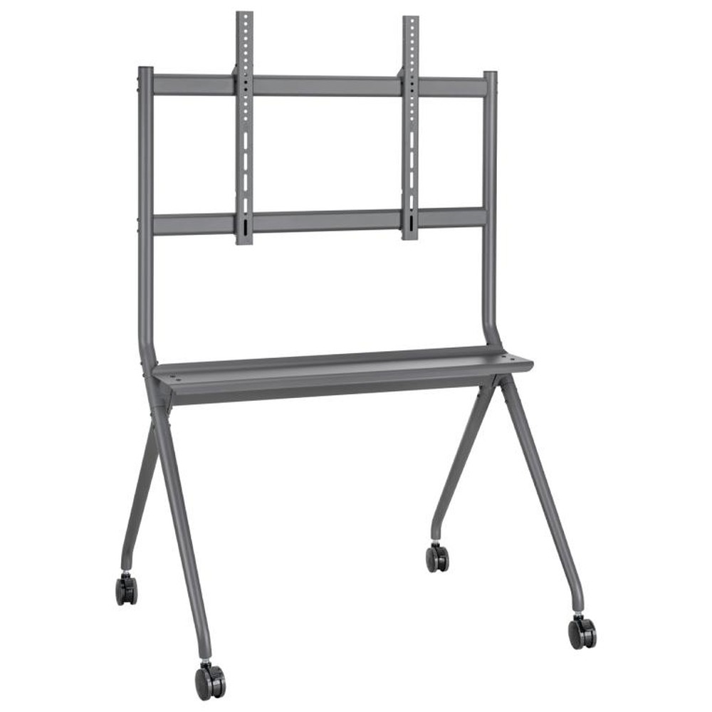 AISENS Soporte De Suelo Pro Con Rueda. 1 Bandeja Para Pantalla Interactiva/TV 120kg De 50-86. Negro