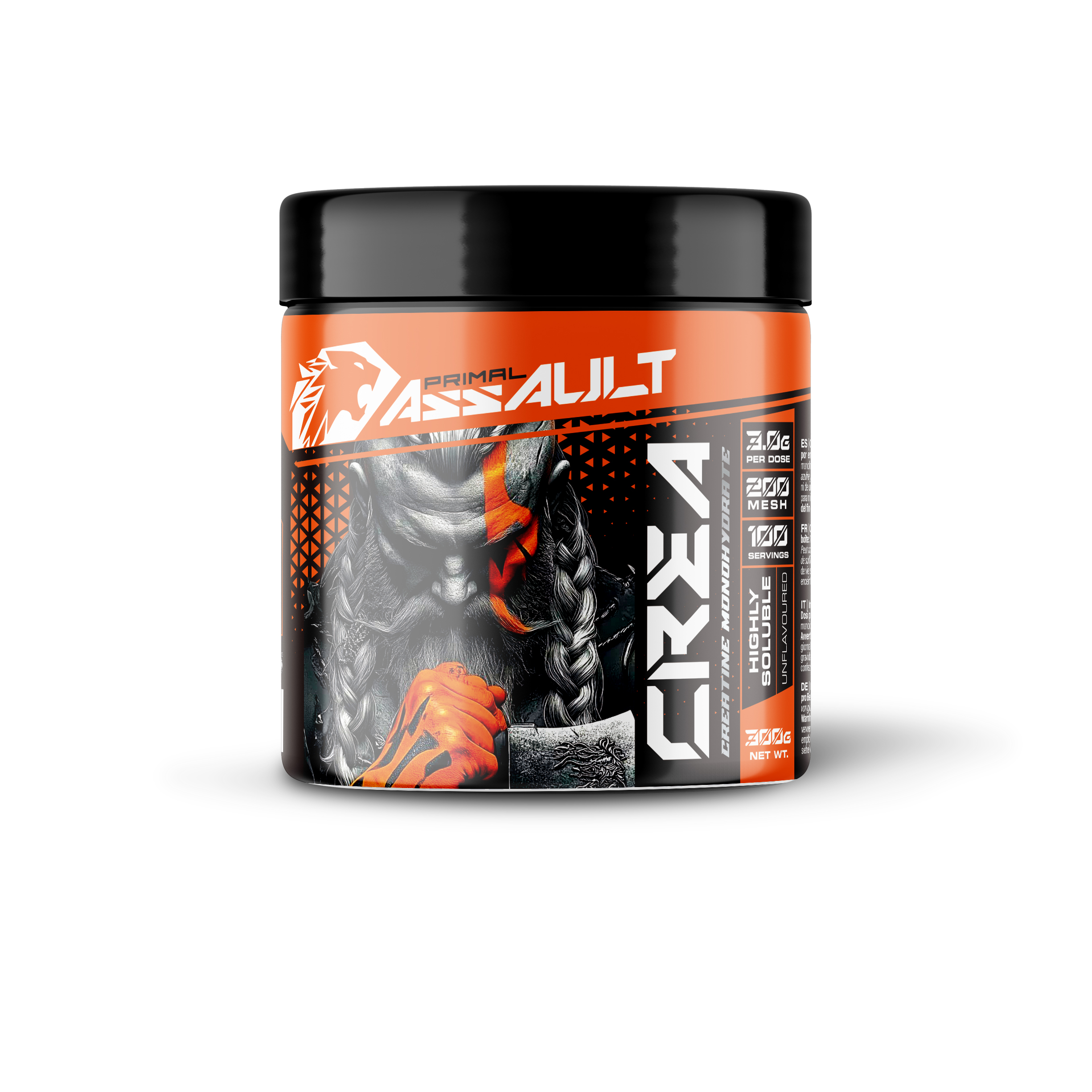 ASSAULT | PACK Creatina en Polvo Sin Sabor 300g+300g | 100% Monohidrato de Creatina Micronizada | No Incluye Dosificador | Sin Añadidos y Libre de Contaminantes | No-GMO, Vegano, Sin Gluten