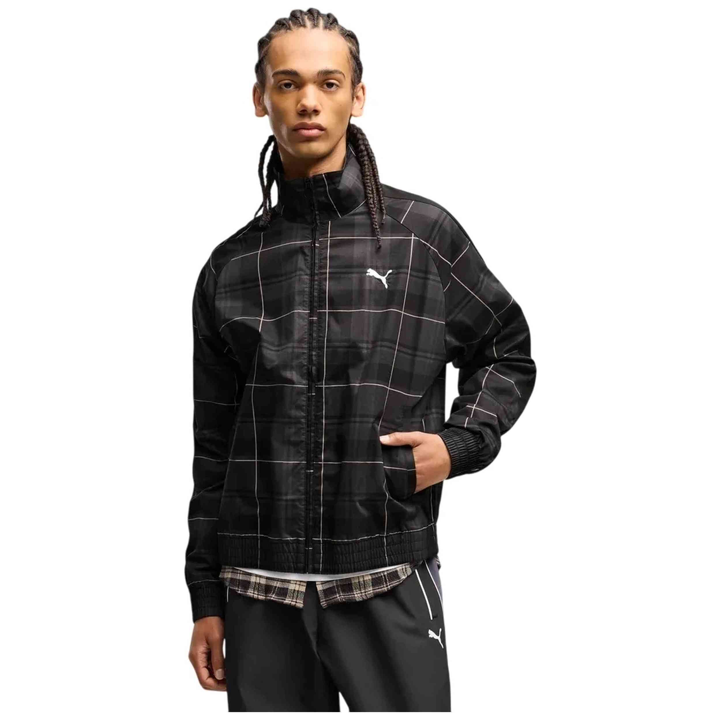 Chaqueta De Chandal Puma modelo T7 Relaxed Tartan "Black" para Hombre en color Negro