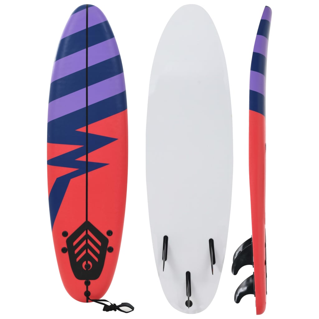 vidaXL Tabla de Surf 170 cm Deportes Acuáticos Exterior Navegación Estampado Boomerang,  De rayas,  Azul y mas