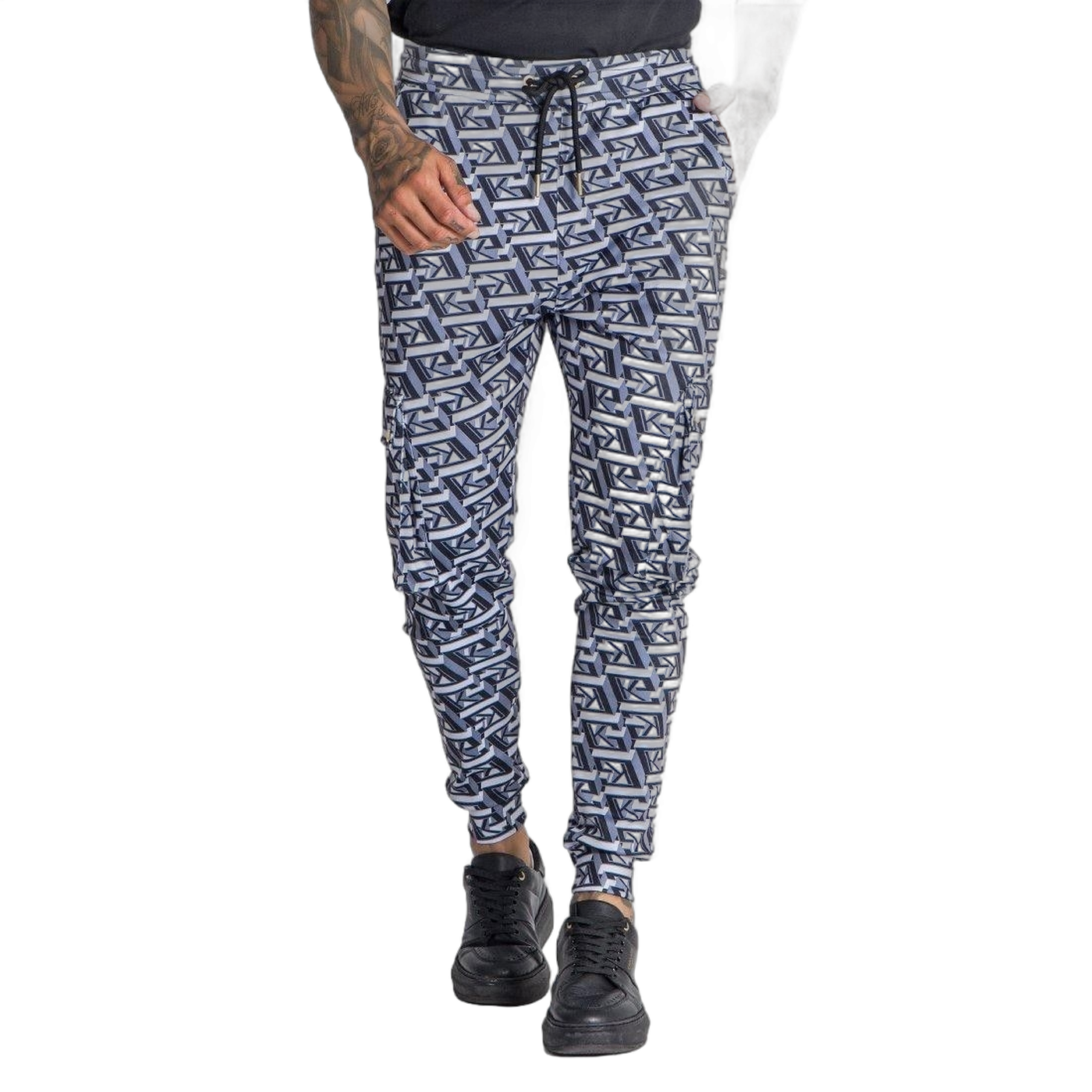 Pantalon Gianni Kavanagh Cargo Destiny Negro  Moderno, Ropa casual 97% Poliéster, 3% Elastano