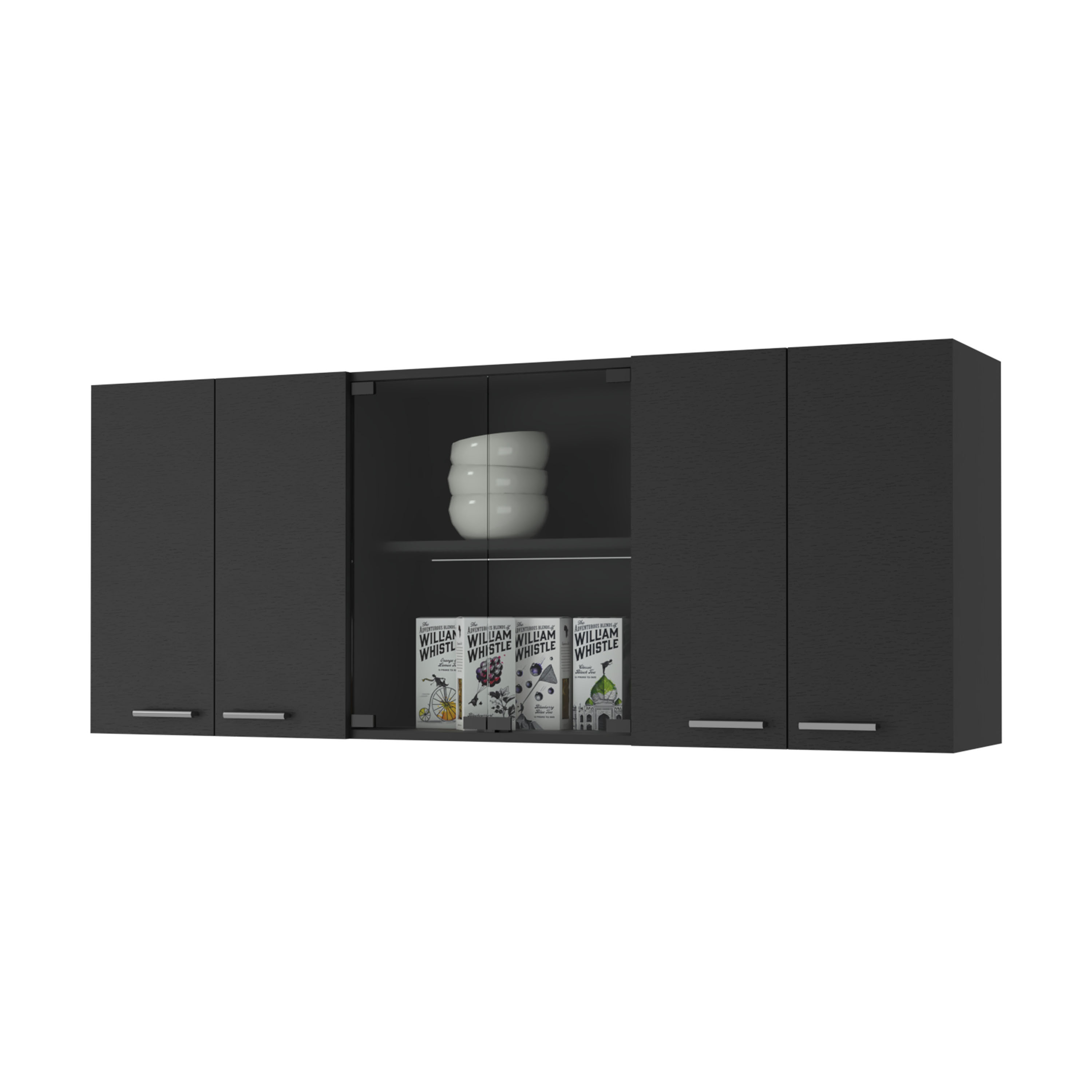 TUHOME CONCEPT Mueble alto de cocina de 150 cm, wengué