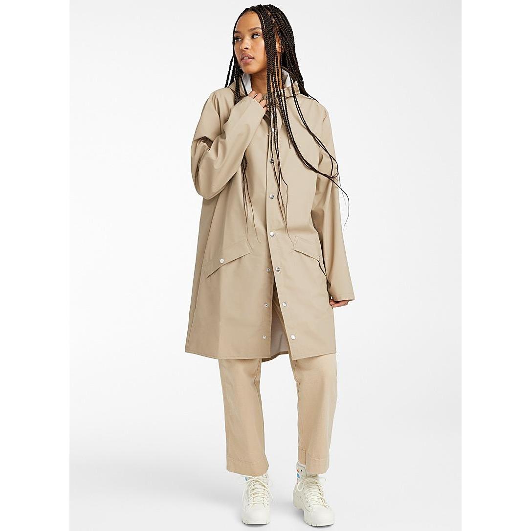Chaqueta Rains Larga Arena Impermeable y Resistente Al Viento Hombre