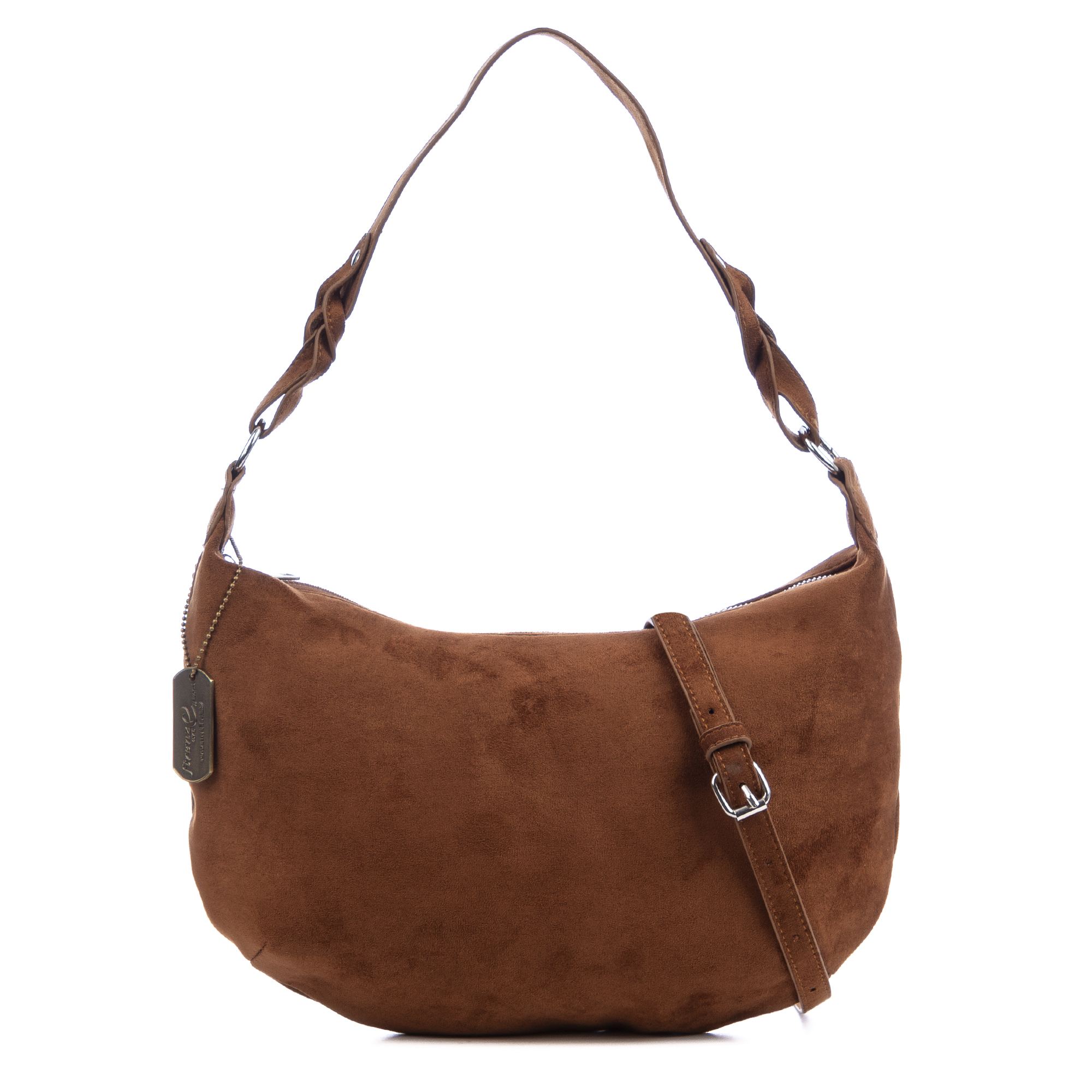FIRENZE ARTEGIANI Atessa bolso bandolera de piel auténtica gamuza. 33x8x17cm