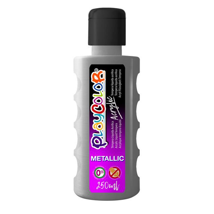 INSTANT PINTURA PLAYCOLOR ACRYLIC METALLIC 250 ML PLATA VARIOS PAPELERIA 5x5x15 Cms.