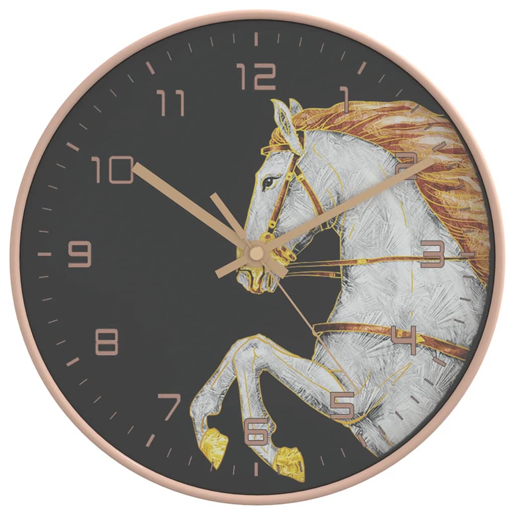 vidaXL Reloj de pared poliestireno y cristal dorado Ø29,5 cm reloj Color Azul,  Blanco, y mas
