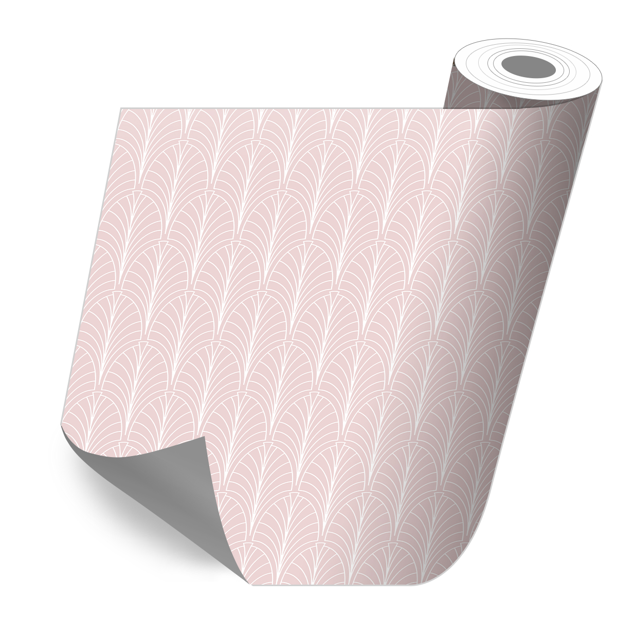 VINILIKO, Rollo sticker Art-decó in light pink and white