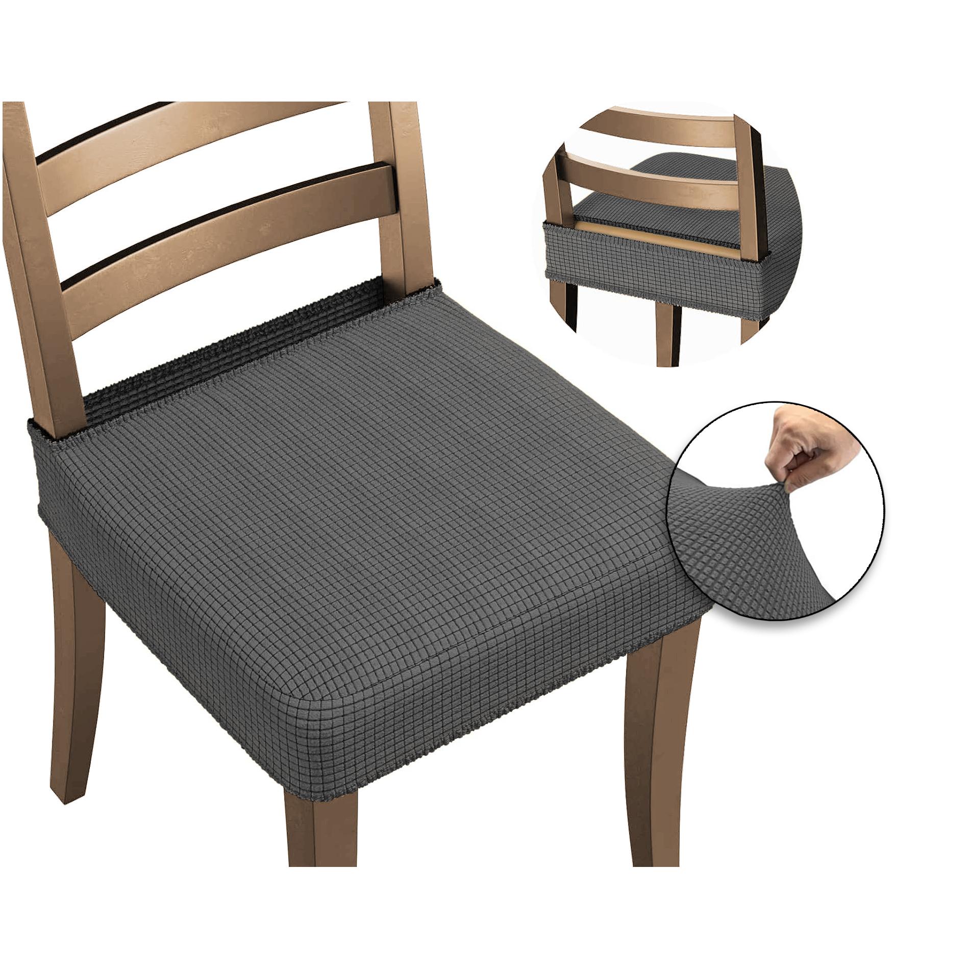 Pack Funda de Silla ajustable modelo KYOTO de VALENTIA HOME, Elástica, Desmontable y Lavable – Pack de 2, 4, 6. Variedad de colores. Perfectas para Comedor y Cocina