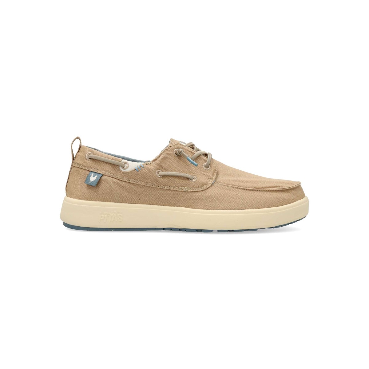 WALK IN PITAS - Zapato náutico WALK IN PITAS de lona lavada para hombre, cómodo y ligero con suela Coast antideslizante y plantilla ergonómica forrada en piel