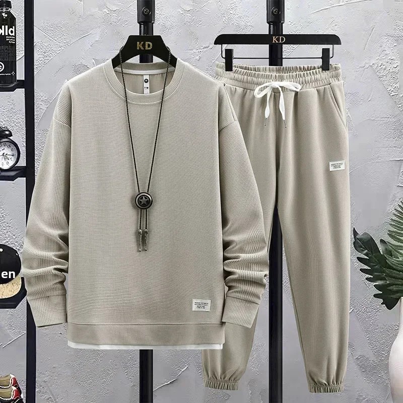 TK Traje De Deporte Casual Para Hombre Con Bolsillo 2 Piezas Sudadera De Punto Y Pantalón De Jogging Estilizado Para Primavera Y Otoño