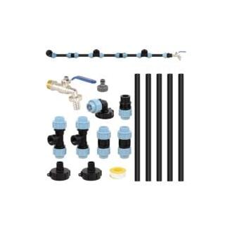 CA Kit de conexión IBC S60 x 6 IBC para 3 tanques IBC uno al lado del otro / Tanque de lluvia con grifo de jardín de 3/4