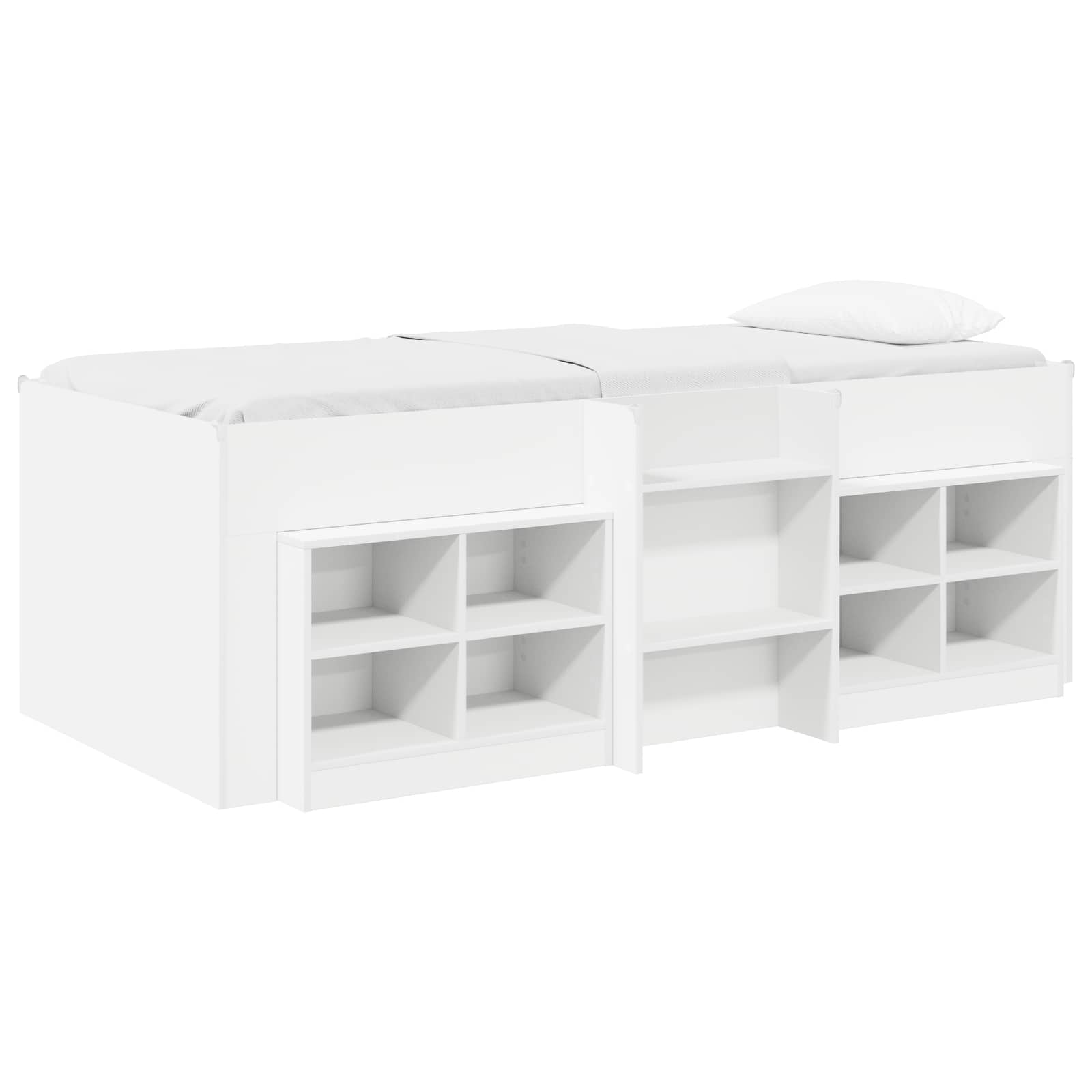 vidaXL Marco de cama loft con armario con estante 3 uds. 98.5 x 200 cm Multicolor