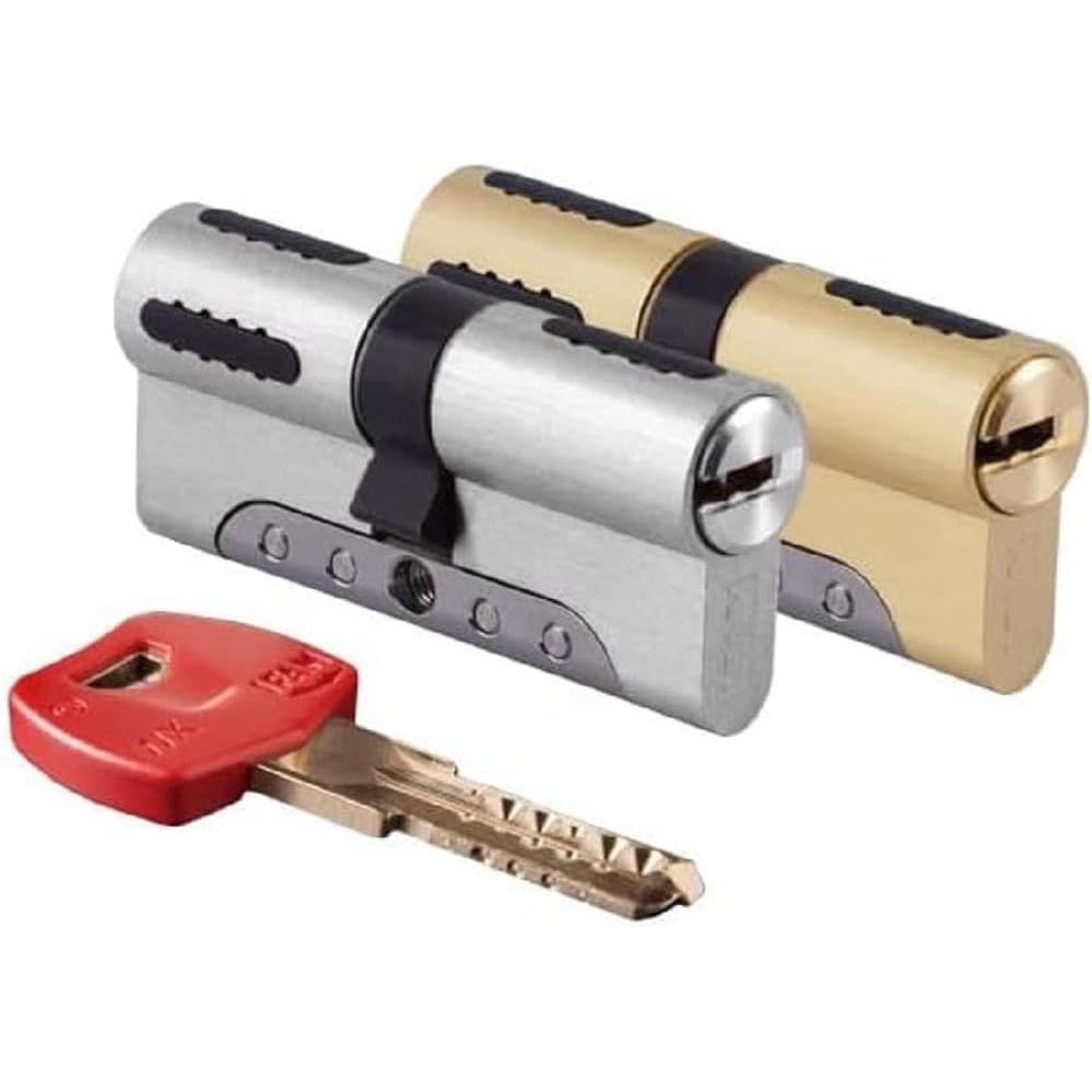 Cilindro Puerta Exterior WX1000 30x50 Color Latón, Bomba Cerradura Alta Segurbad, European Perfil, Incluye 5 Llaves, Protección Antirotación, Antitaladro, Antibumping