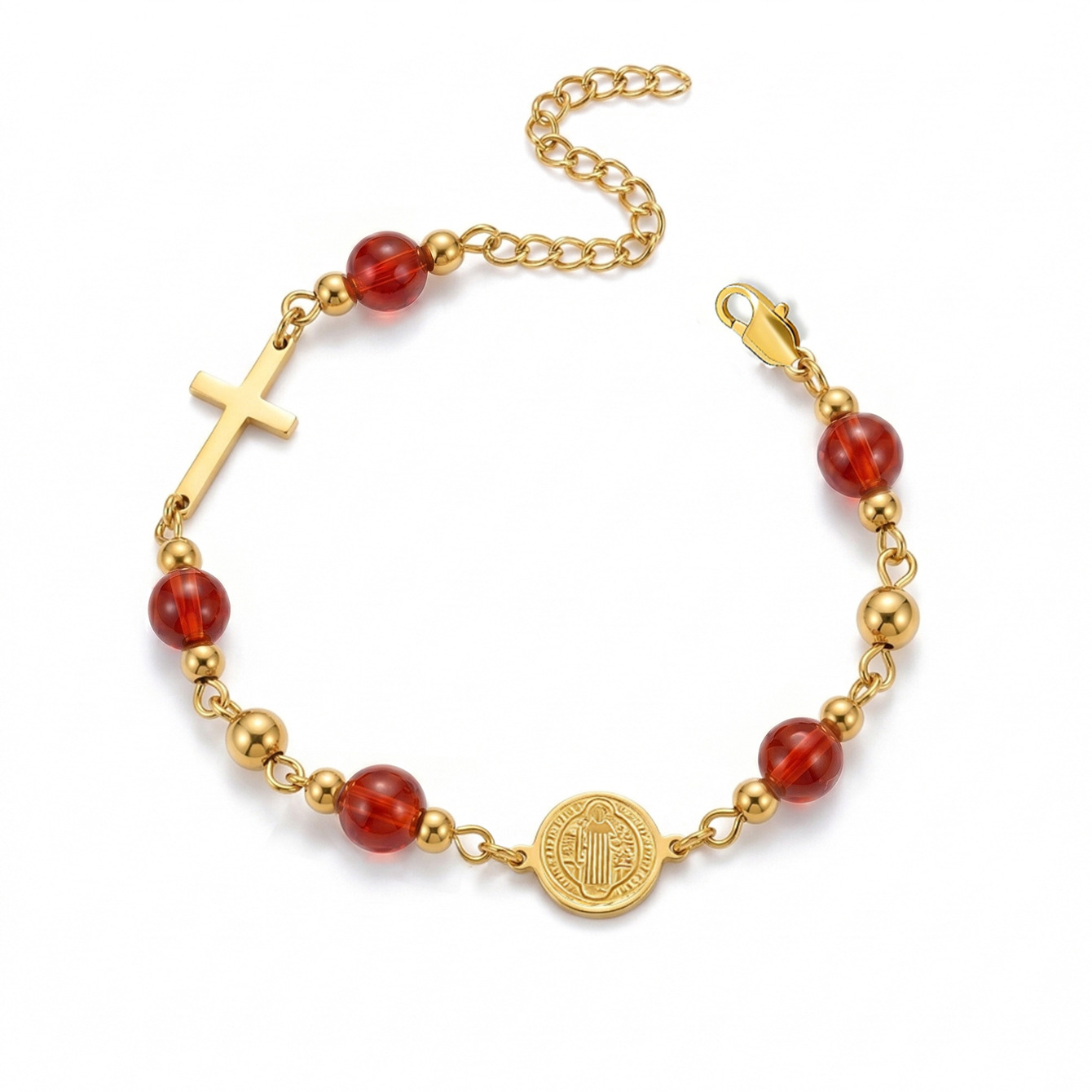 Pulsera de mujer (con colgante de cruz)