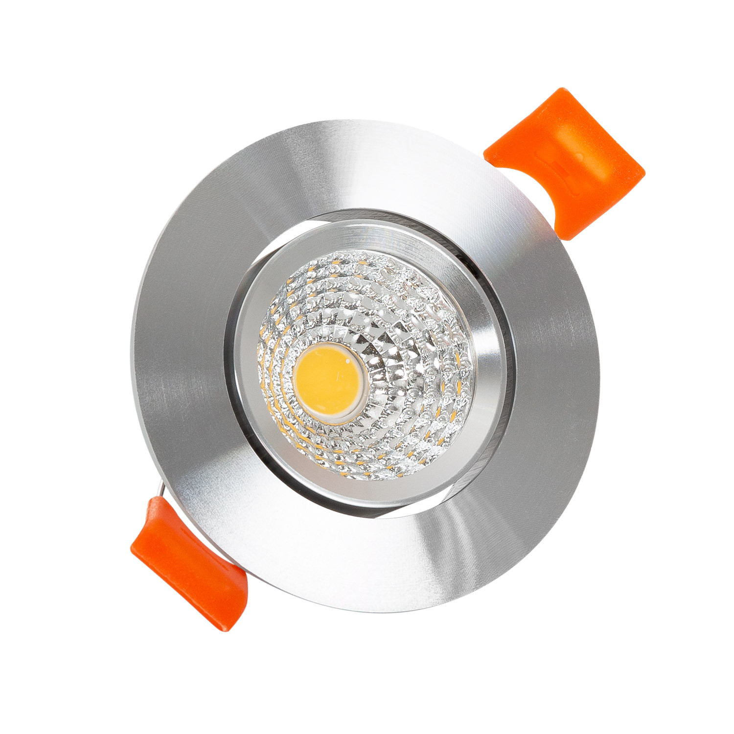 Ledkia Foco Downlight LED 5W COB Direccionable Circular Plata Corte Ø 55 Mm CRI90 Expert Color No Flicker - Ahorro Eléctrico