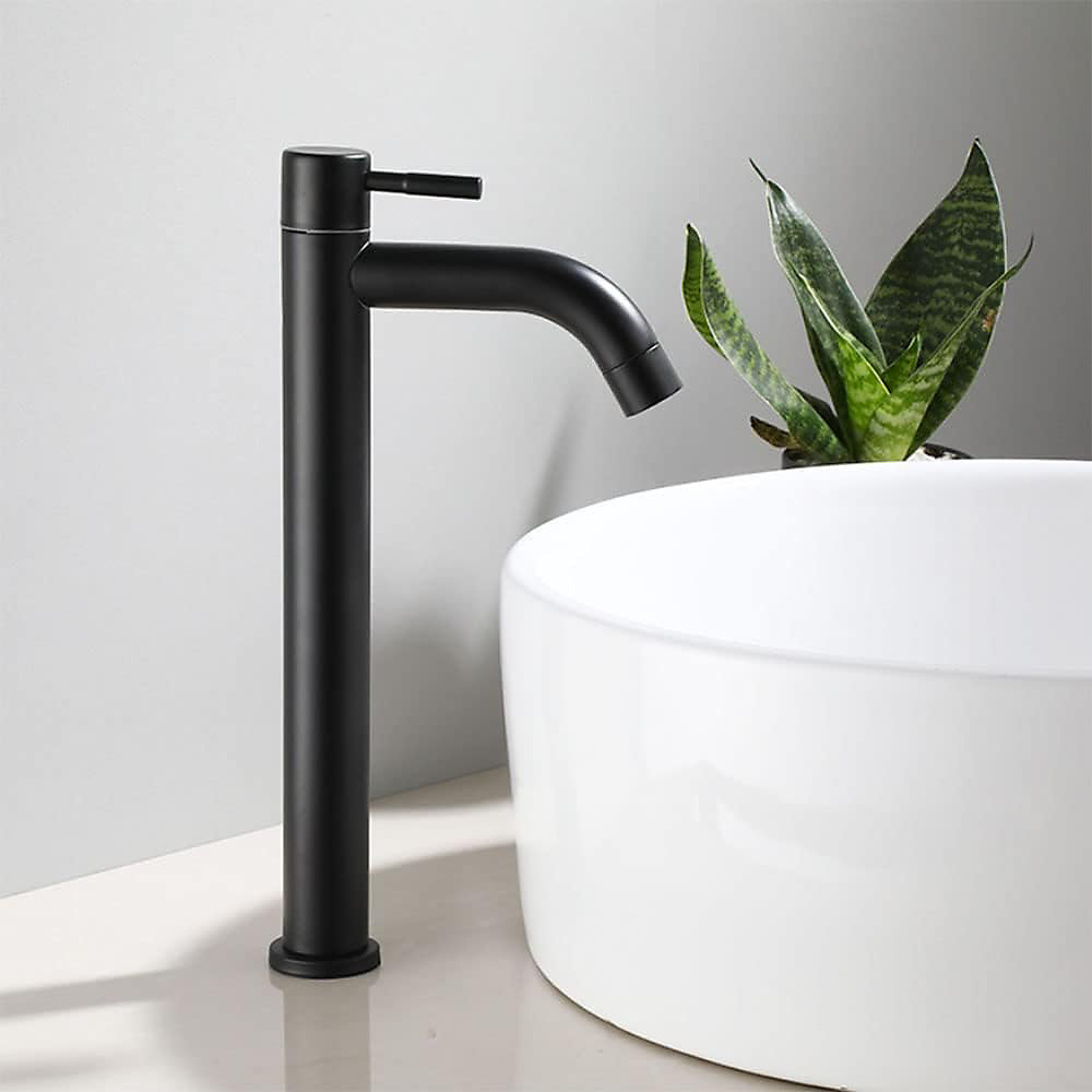CA Grifo para lavabo de baño, monomando, mezclador de agua fría y caliente, de acero inoxidable.