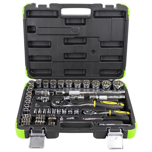 Caja de herramientas 74 piezas vasos 12 caras cromados JBM 53074 JBM