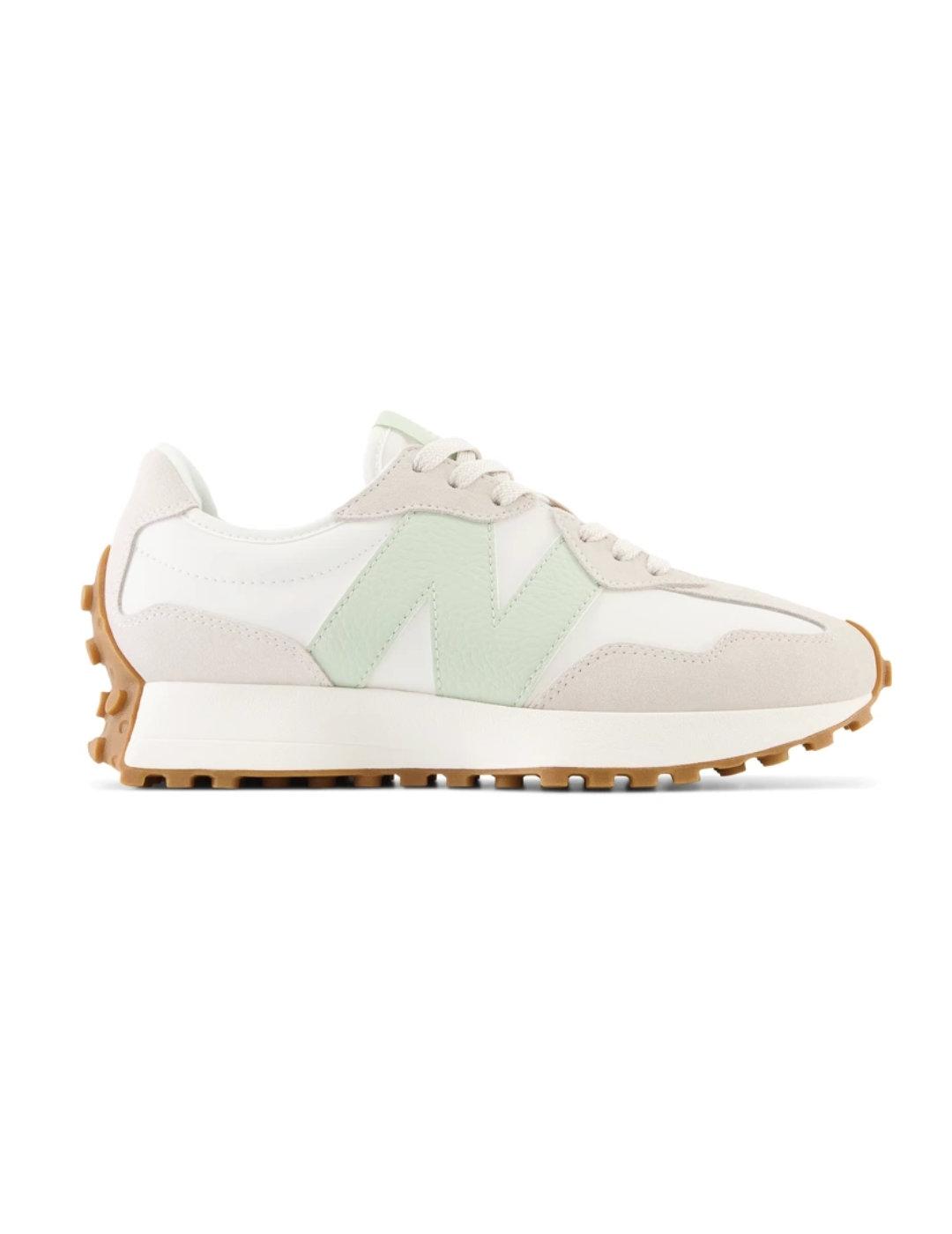 Zapatillas New Balance 327 blanco verde agua para mujer
