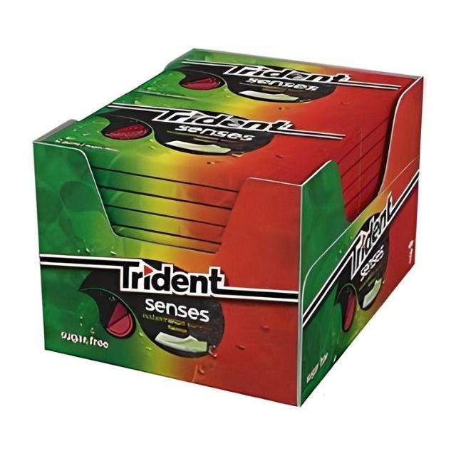 Trident Senses Chicles sin Azúcar con Sabor  hierbabuena -berry- sandía 23G*12