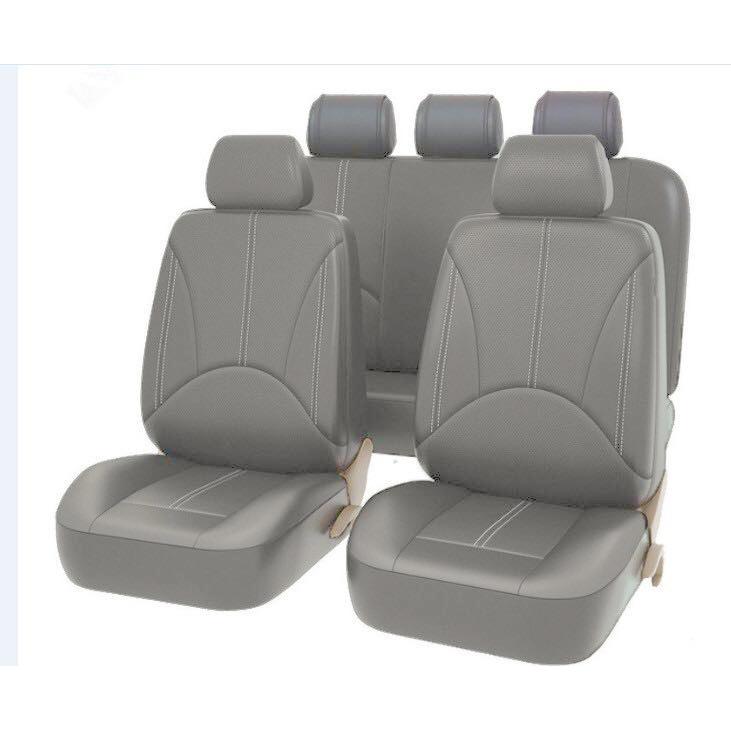 OmHo Fundas Universales para Asientos de Coche - Juego Completo de Protectores de Cuero PU - Accesorios Interiores para Automóviles - 9 Piezas - Nuevo