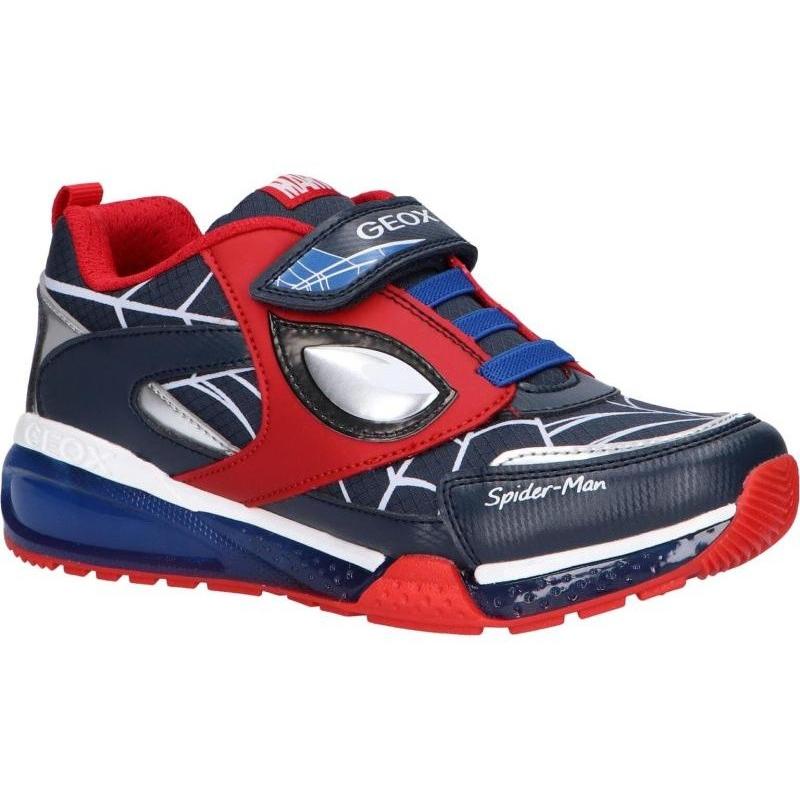 Zapatillas Marvel Avengers Spider-Man de Geox sneakers con luces color azul y rojo con velcro y elasticos