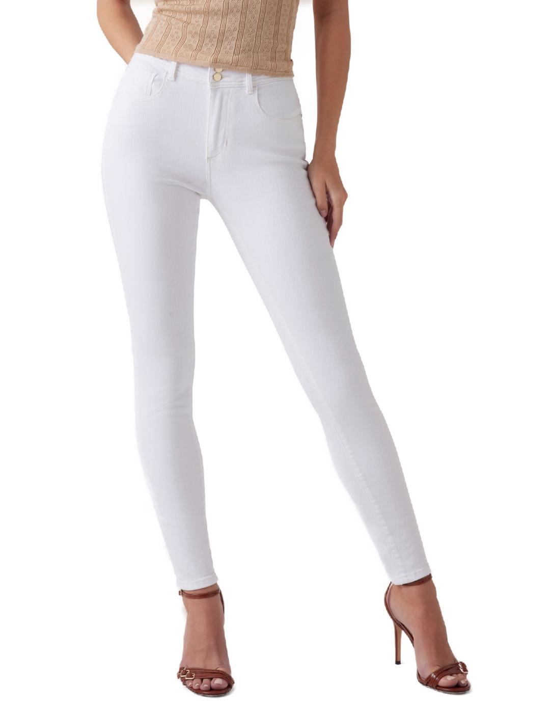 Pantalón vaquero Guess Shape Up blanco skinny para mujer