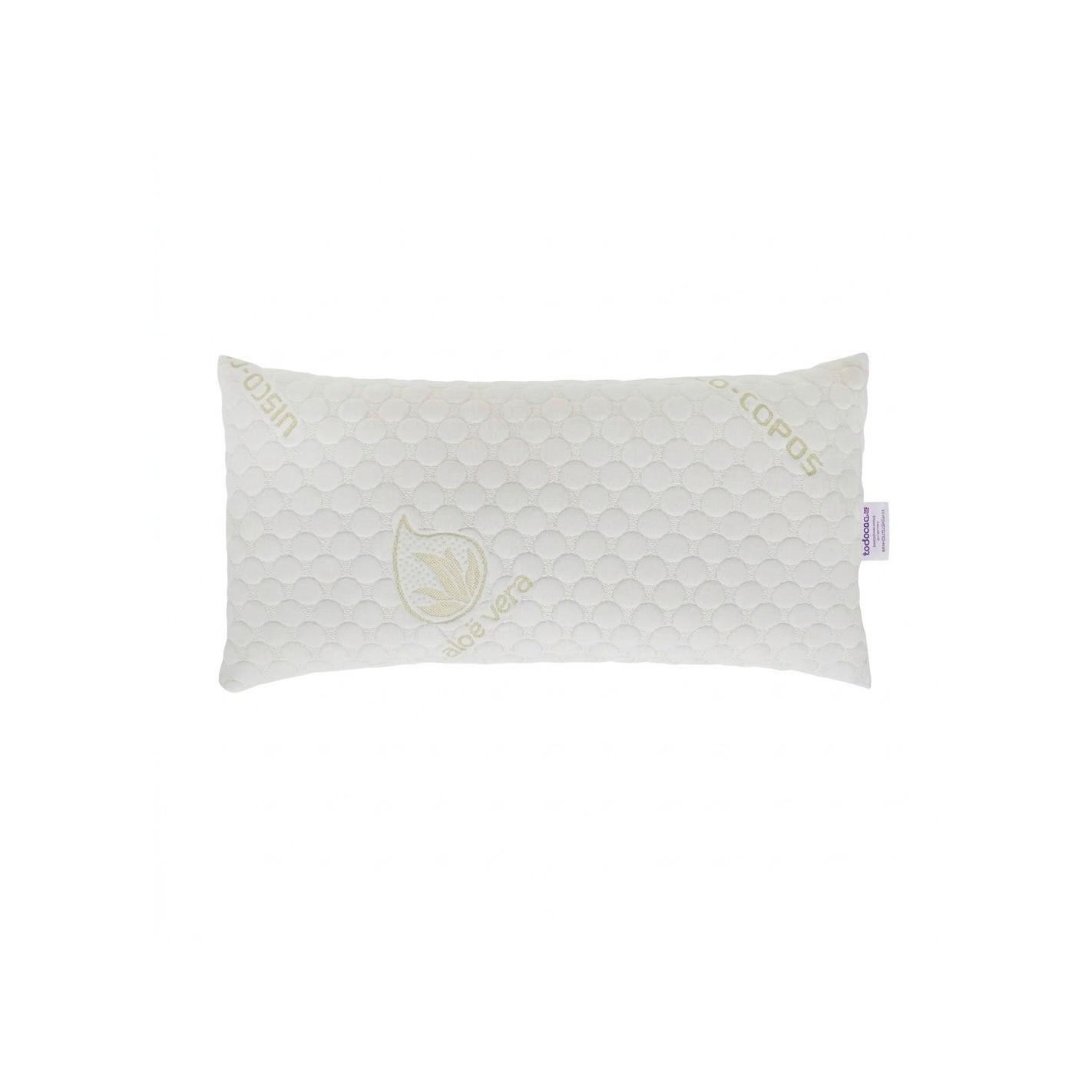 Todocama - Almohada de Copos Viscoelásticos Firmeza Media-Alta, Confort Aloe Vera.