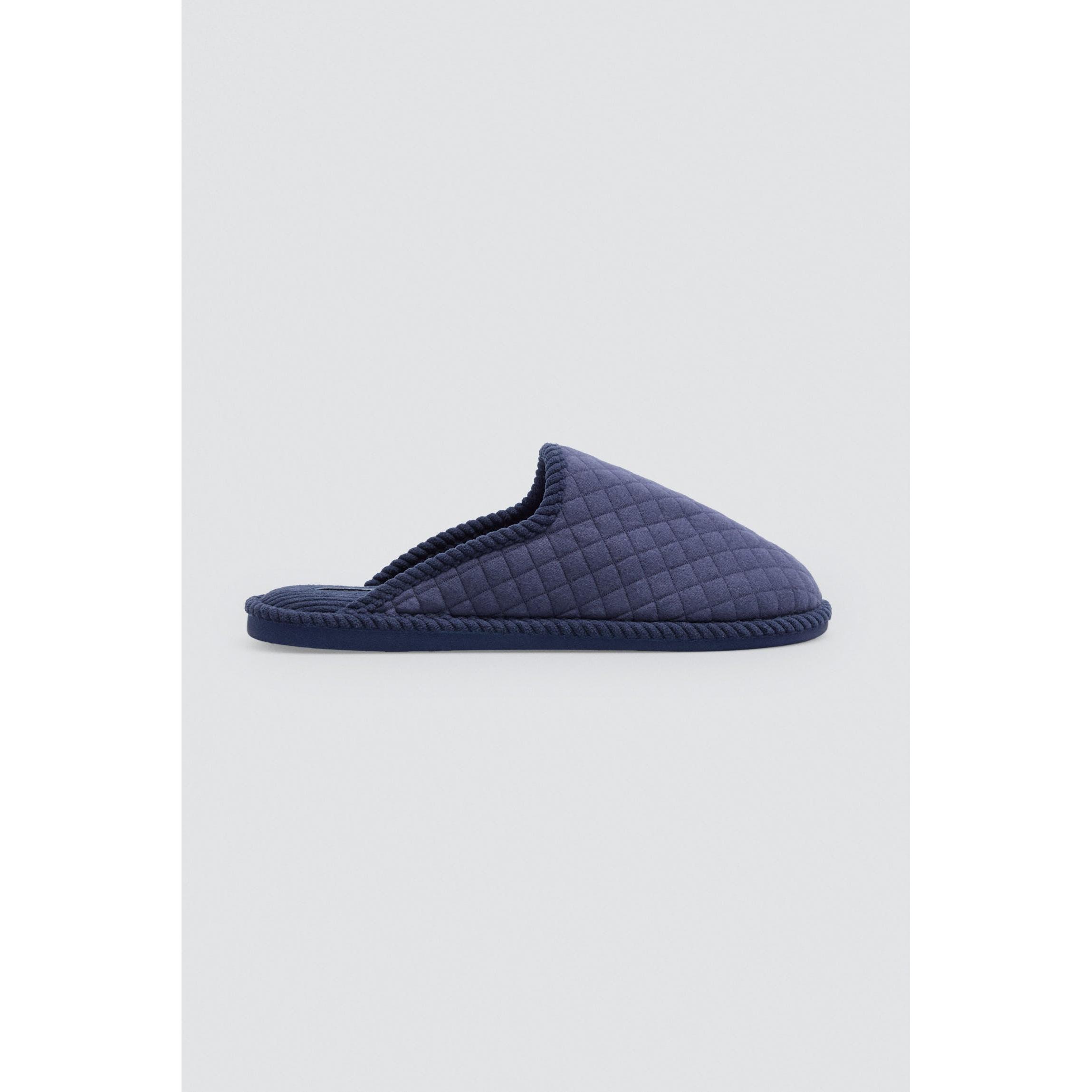 Ysabel Mora - Zapatillas de casa acolchadas interior efecto pana marino