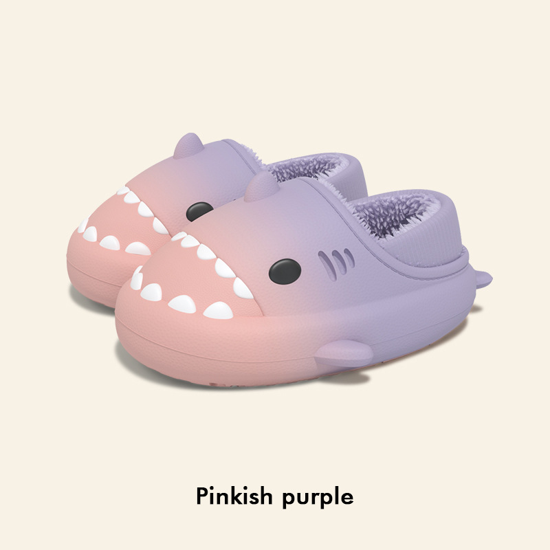 CA Pantuflas de tiburón para niños de segunda generación, con dibujos animados para niños y niñas, suela gruesa para interiores, fondo suave y antideslizante.