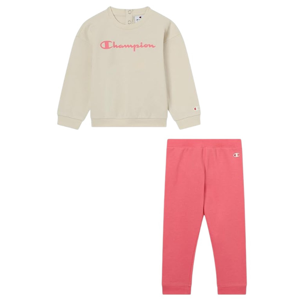 Chandal Champion Sweatsuits Infantil Rosa Beige 405235-Ww056 Conjunto Niño Niña