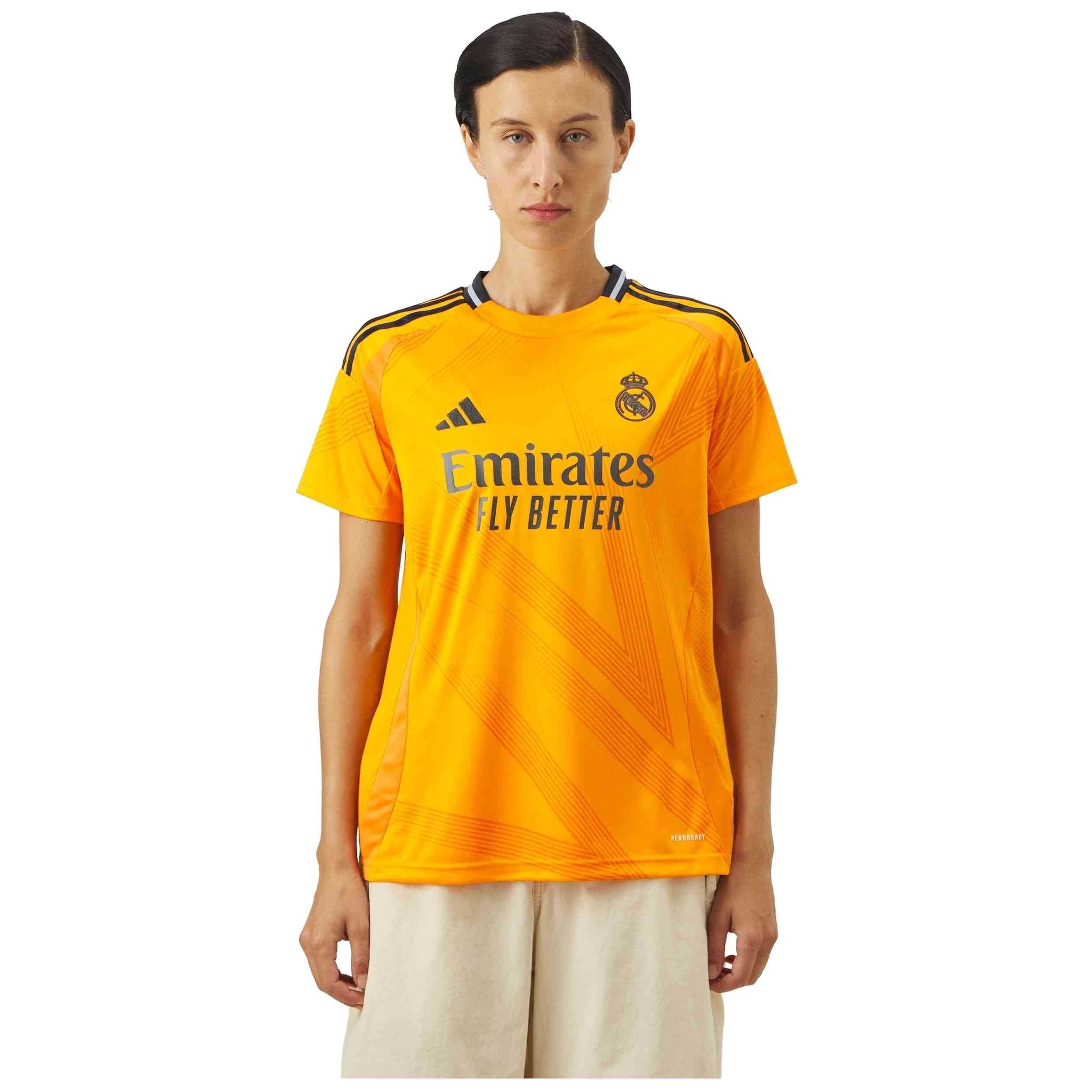 Camiseta De Manga Corta Adidas modelo Real Madrid 24/25 Away "Crew Orange" para Mujer en color Naranja