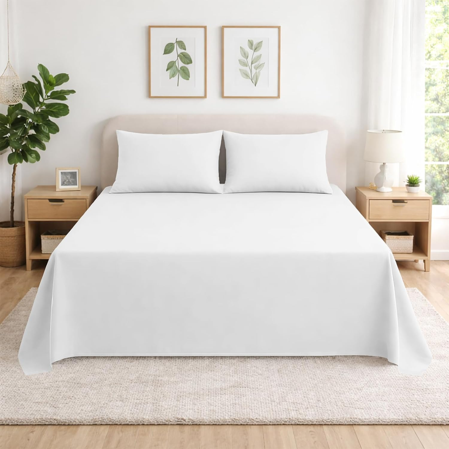 Sábana Plana, Sábana Encimera 100% Poliéster, Suave y Resistente, cama 90/105/135/150/160/180 cm