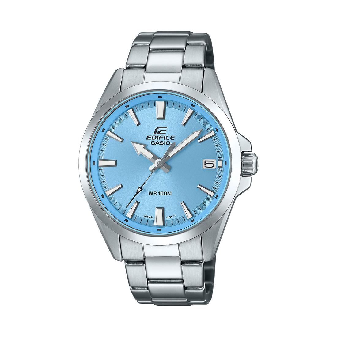 Reloj Casio Edifice para Hombre, Diseño Premium, Elegancia y Resistencia,  Esfera Azul-Celeste y Resistente al Agua Ref. EFV-100D-2BVUEF